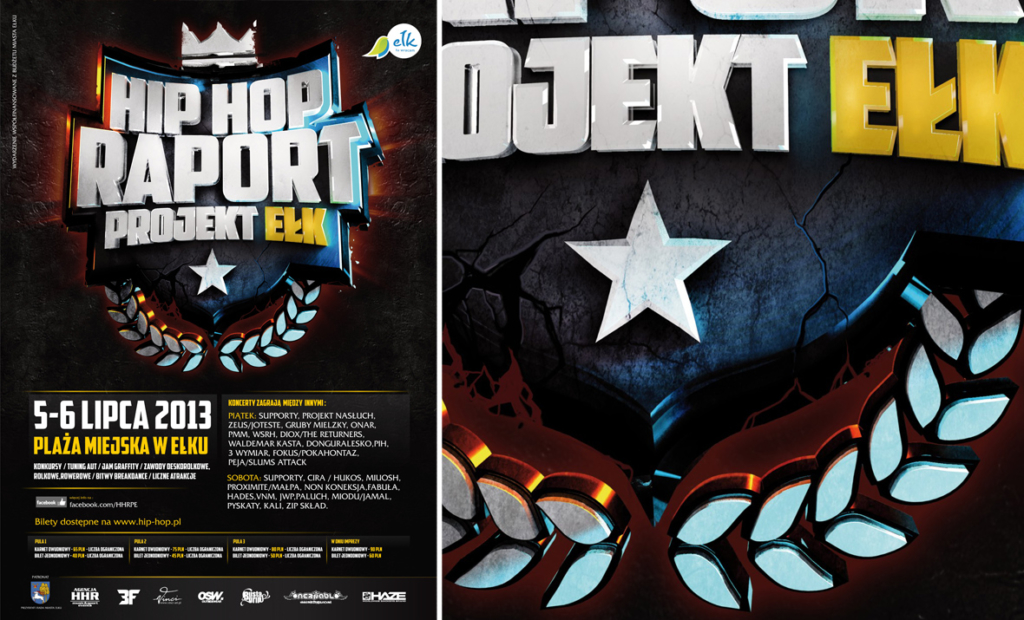plakaty festiwalowe, trzecia edycja Hip Hop Raport Ełk