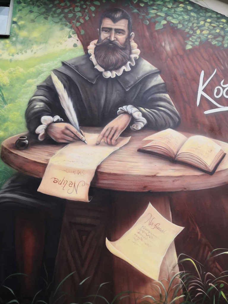 mural, Jan Kochanowski, zwoleń, fraszka, na lipę, poeta, renesans