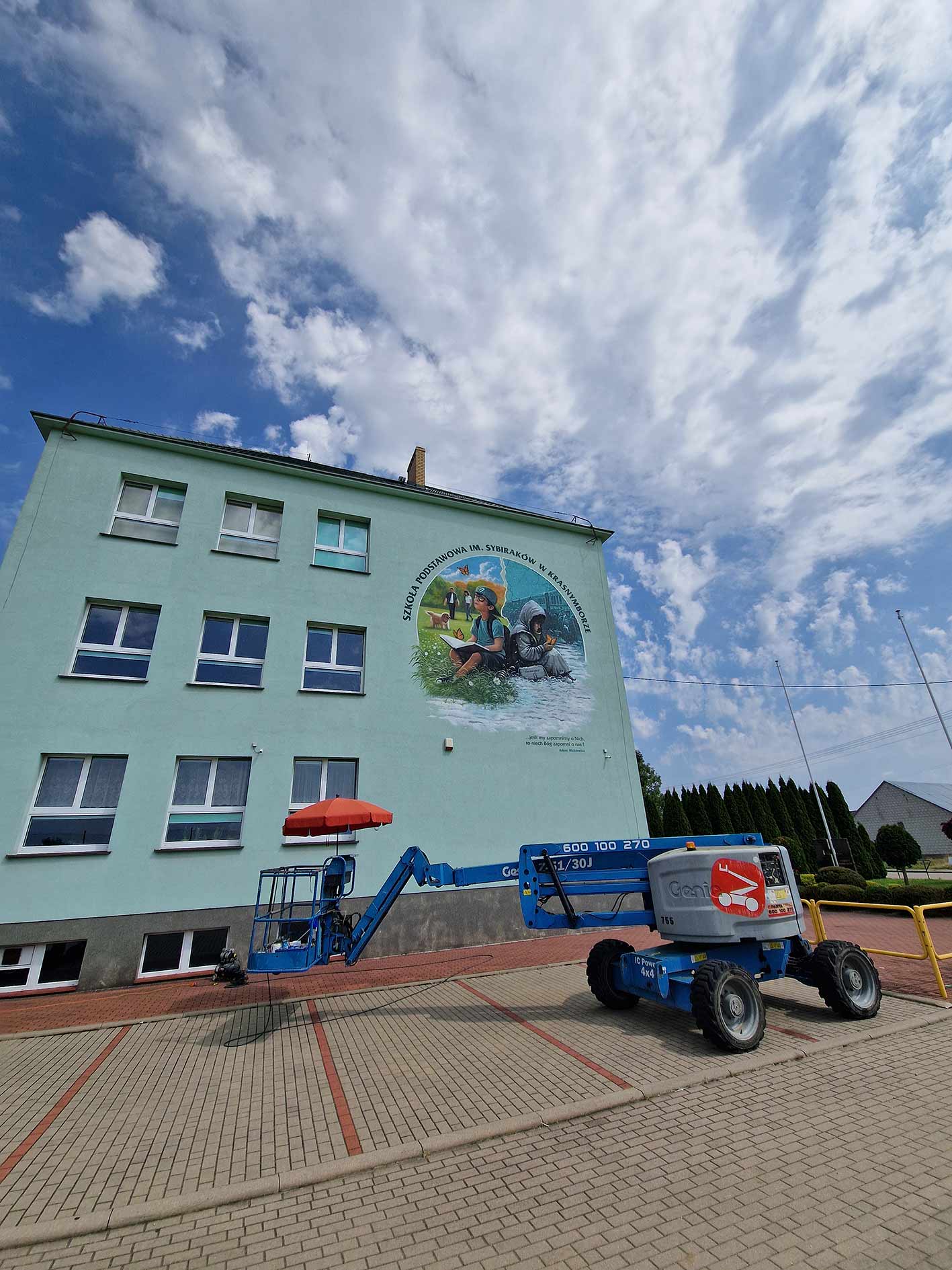 mural, sybiracy, szkoła, podstawowa, gmina sztabin, podlasie, krasnybór