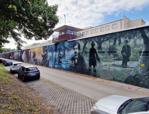 Mural na murze więziennym w Rawiczu