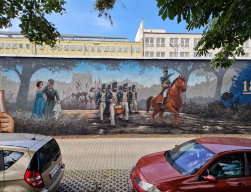 Mural na murze więziennym w Rawiczu