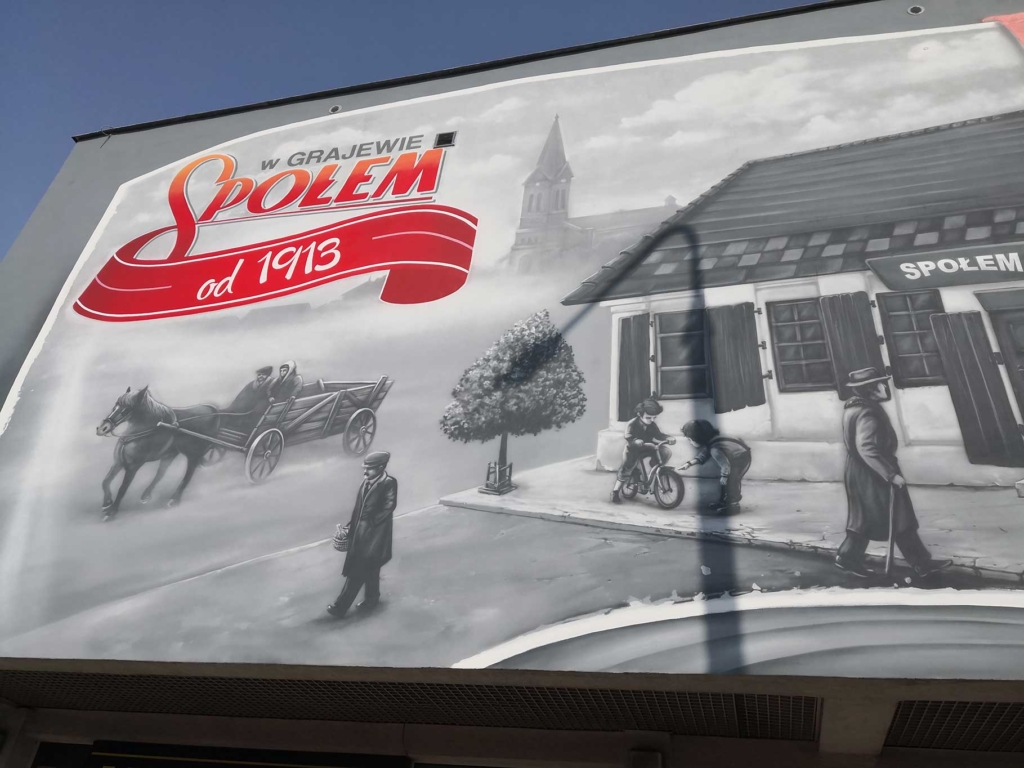 Mural reklamowy, społem w Grajewie